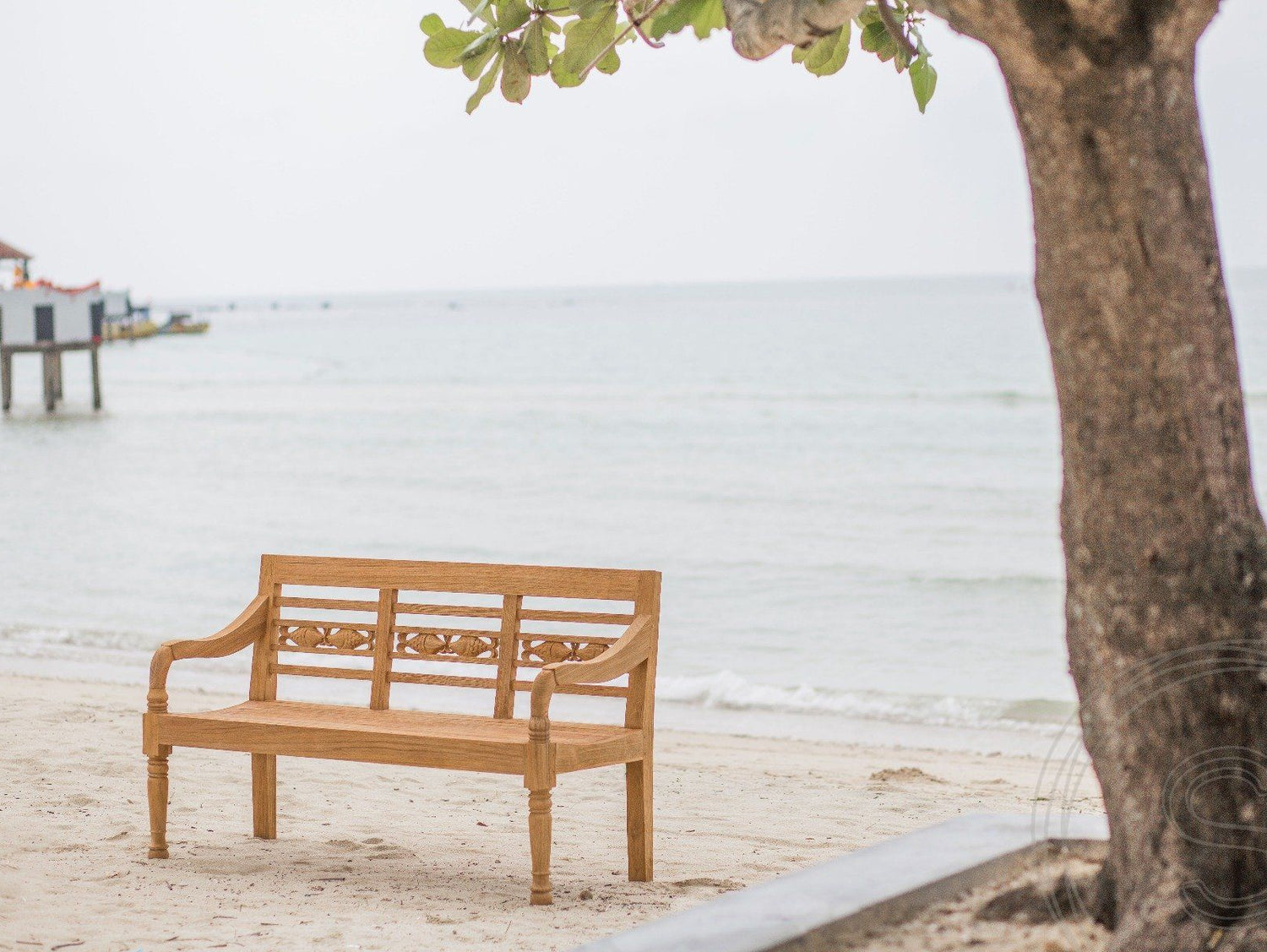 Teak vissenbank 3-zits