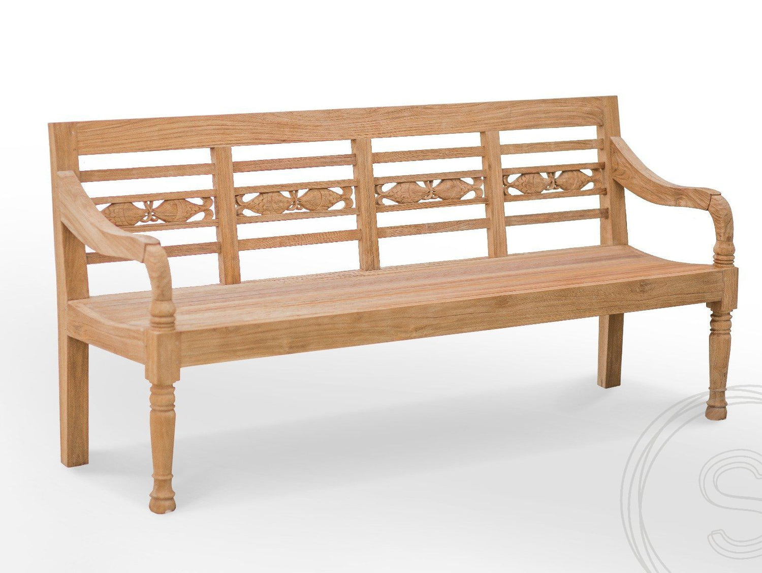 Teak vissenbank 4-zits