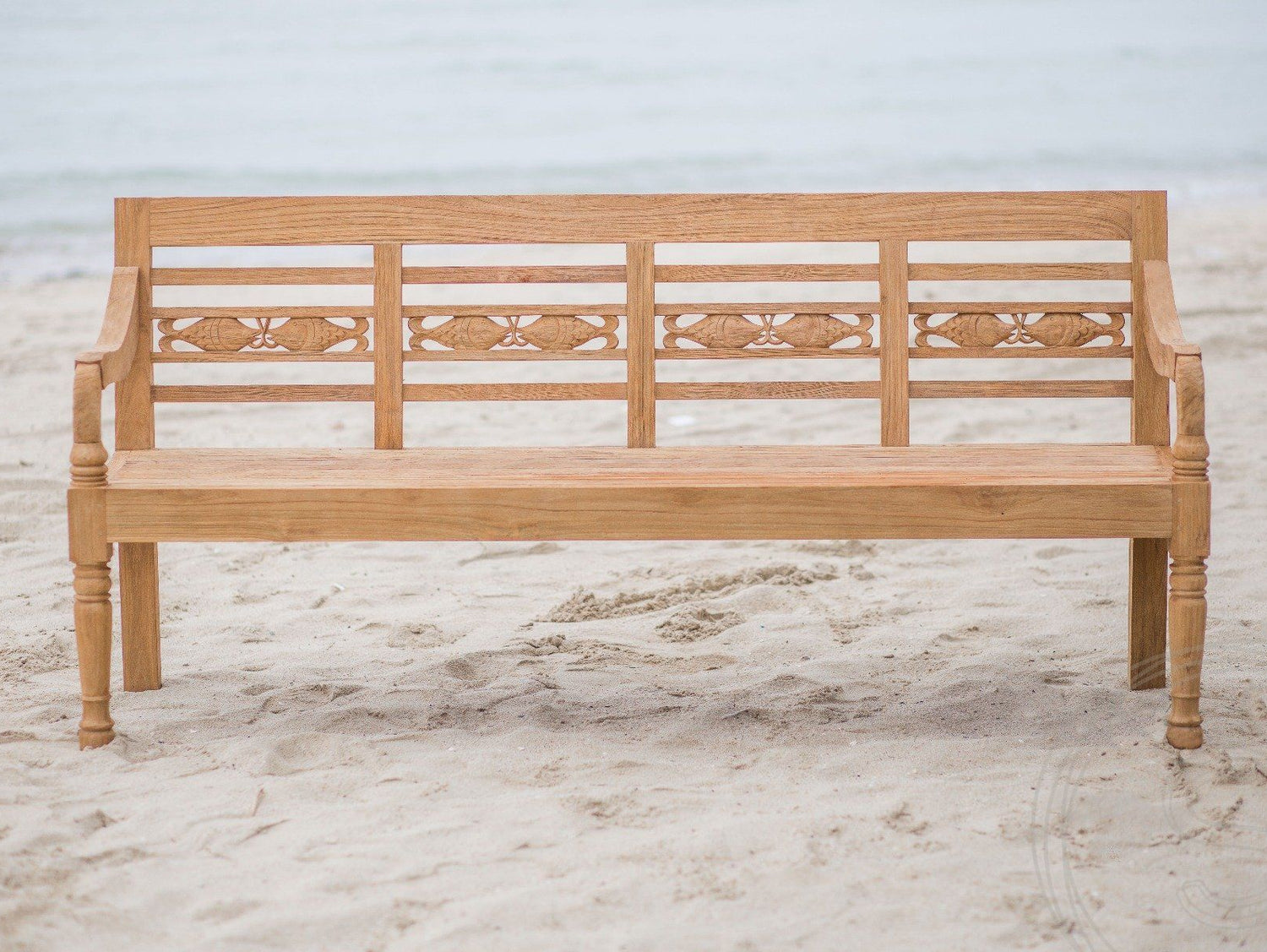 Teak vissenbank 4-zits