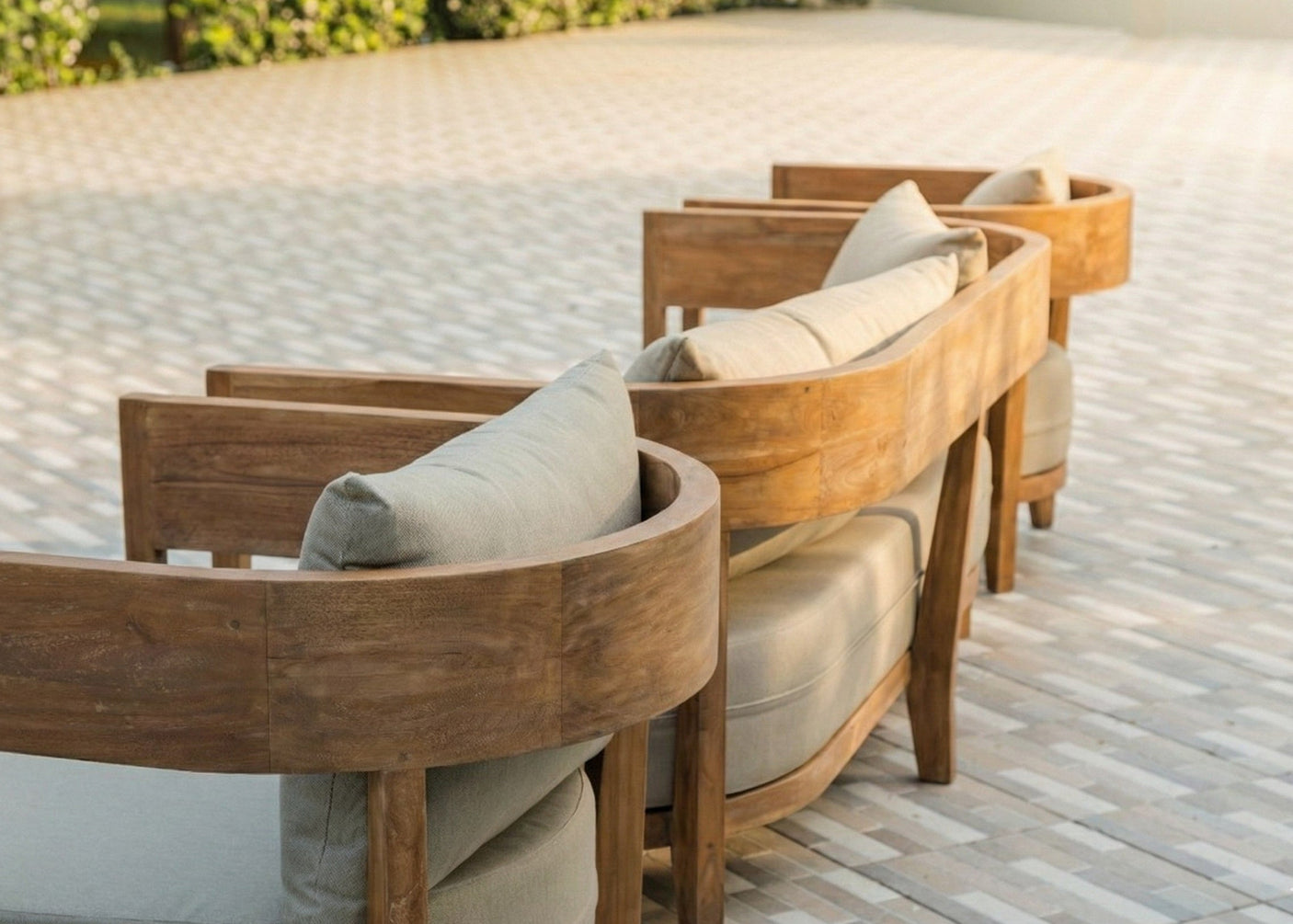 Teak loungebank Lura 188 cm – Met Sunproof kussens