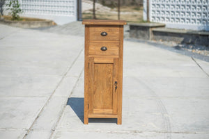 Teak kastje met laden en deur 50x45x120 cm