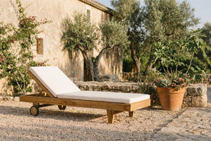 Teak lounger Algarve met wielen