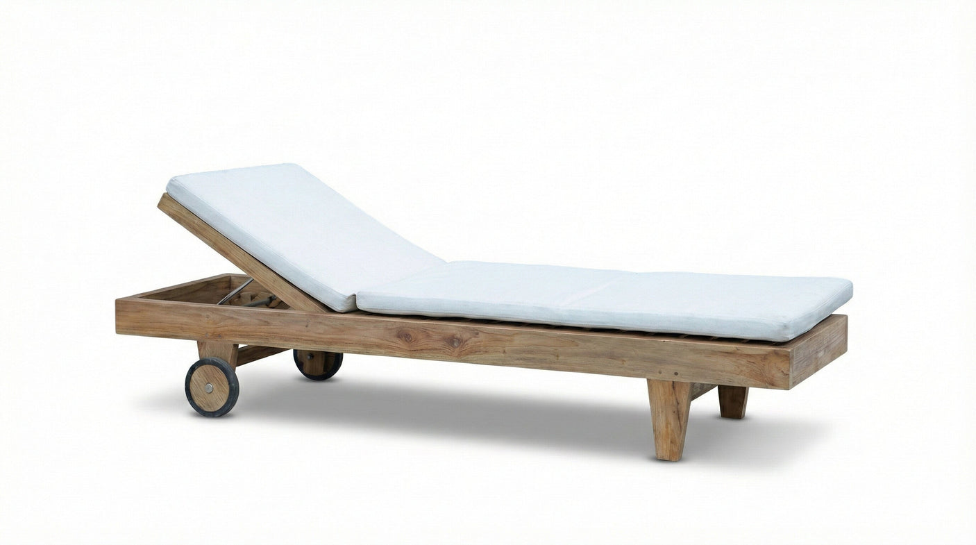 Teak lounger Algarve met wielen