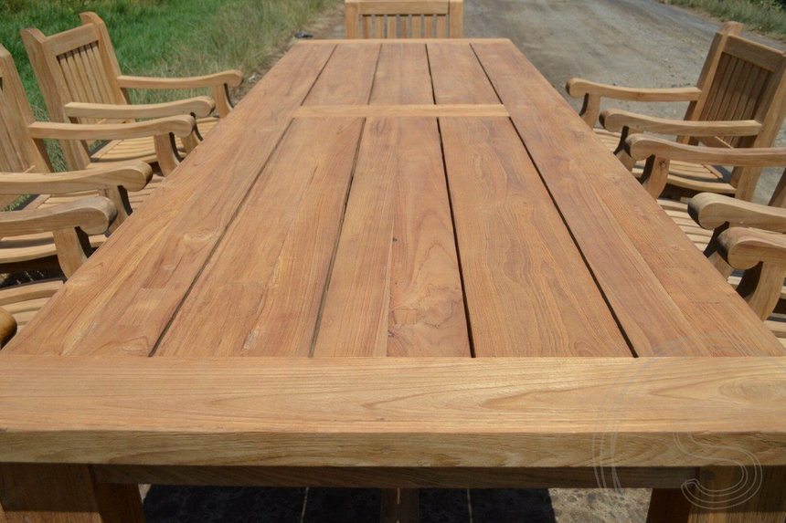 Teak tuintafel Mammoet 300cm + 8 tuinstoelen Mammoet