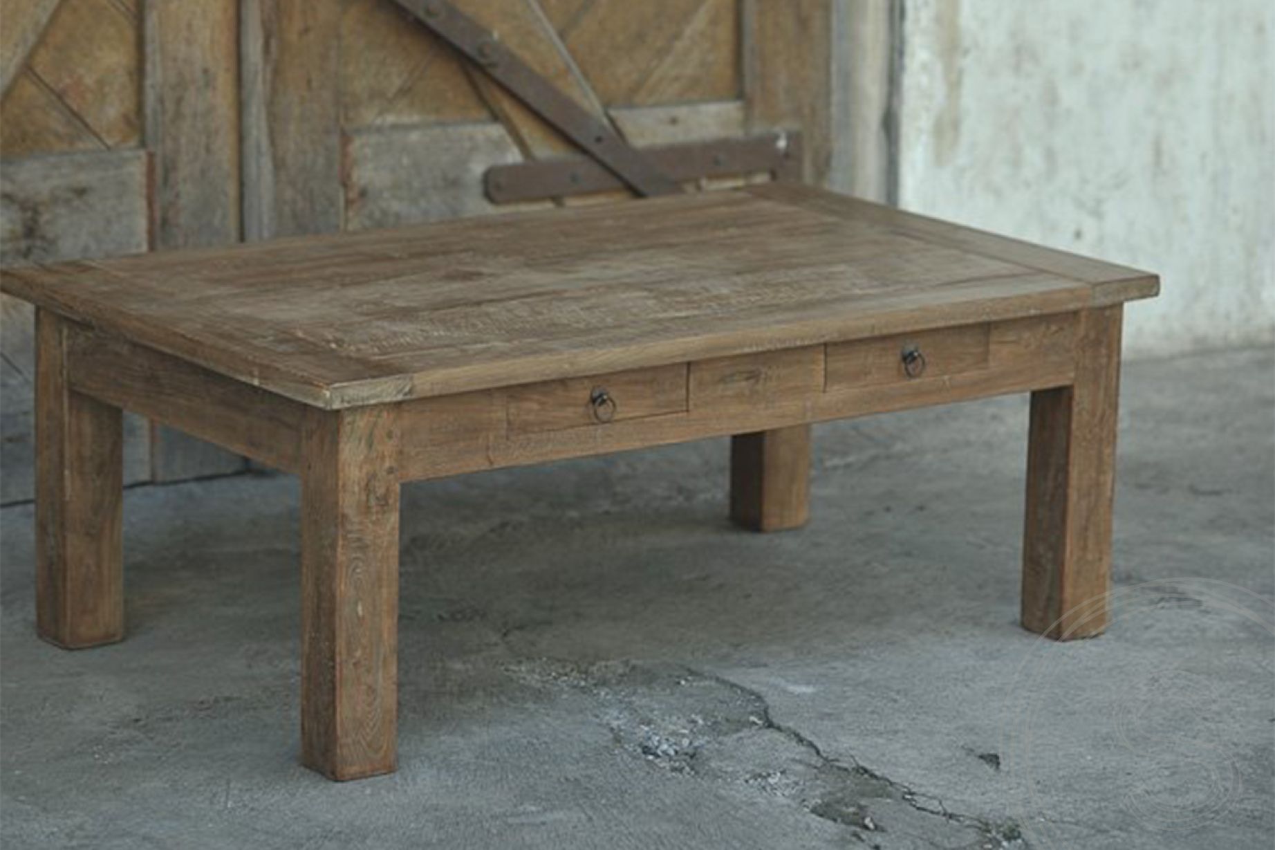 Onbemand Zichtbaar Nominaal Teak salontafel oud hout 110 x 70